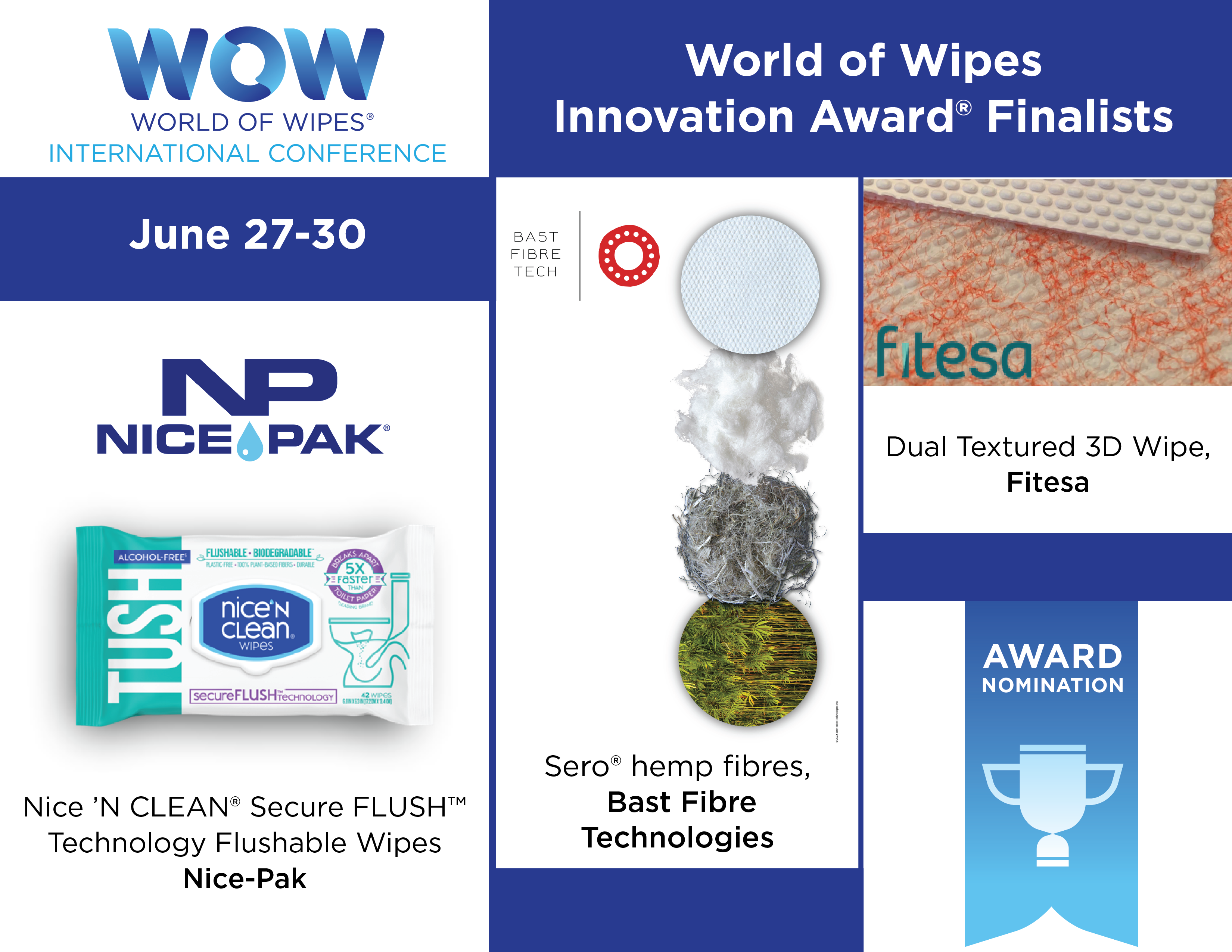 INDA Announces Three Finalists for the World of Wipes Innovation Award®