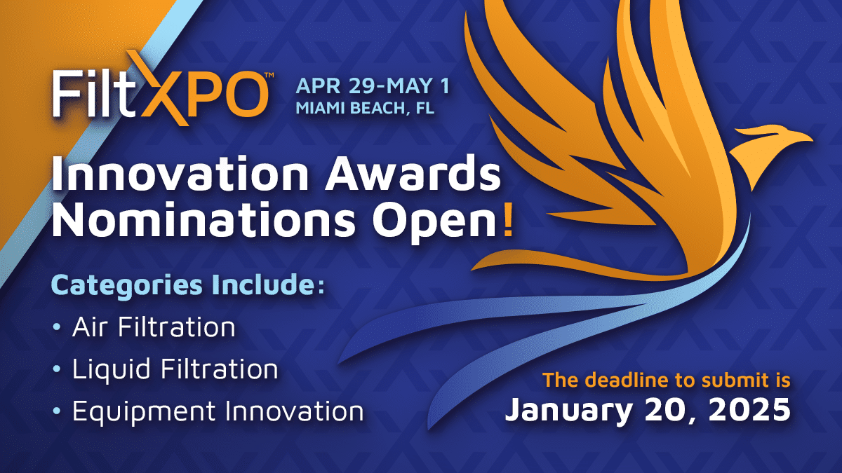 FiltXPO 25 Innovation Awards PR Graphic