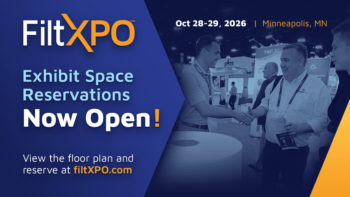 FiltXPO26 Exhibit Space Open PR Graphic 1