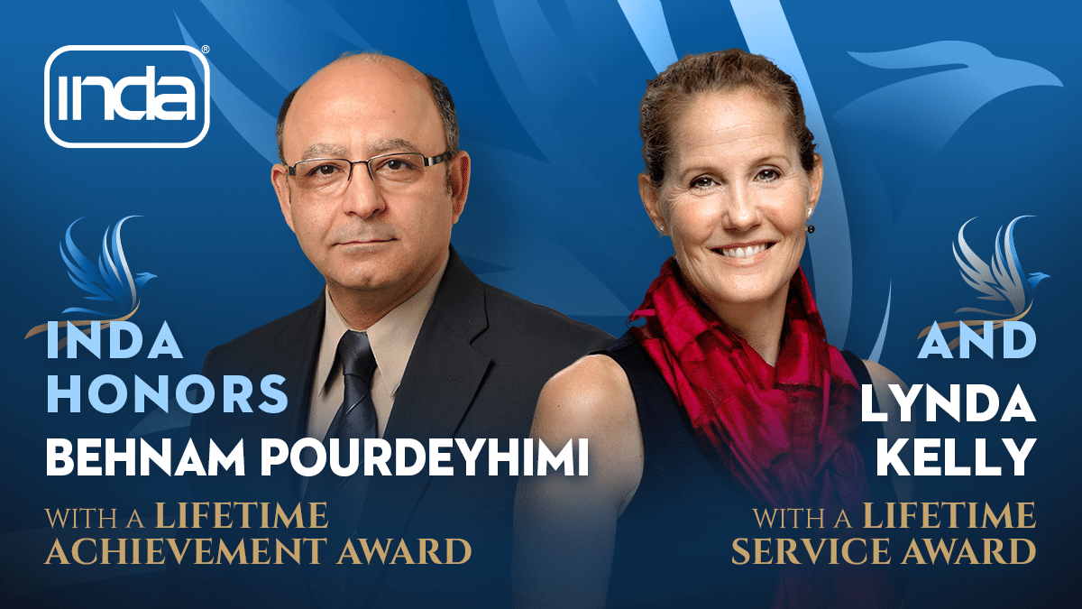 INDA Lifetime Service Award Lynda Kelly Behnam Pourdeyhimi 1